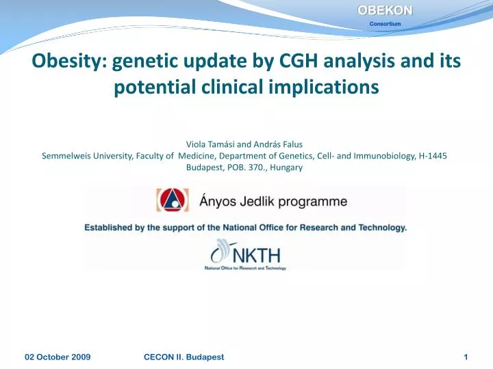 obesity genetic update by cgh analysis and its potential clinical implications