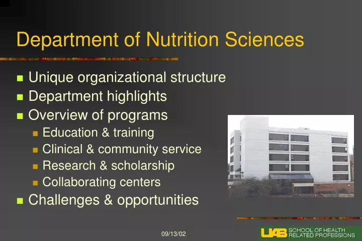 department of nutrition sciences