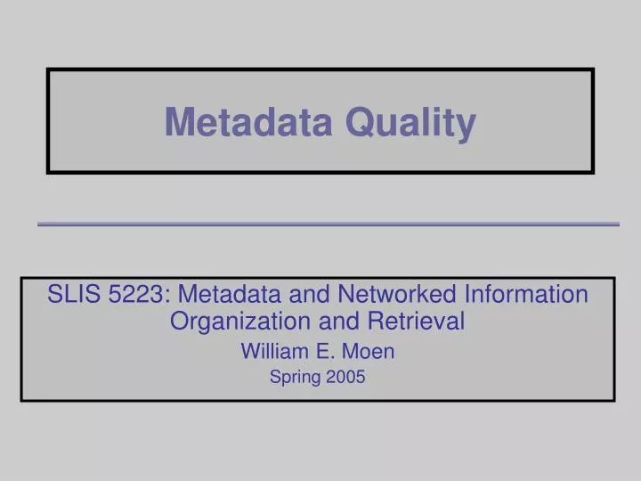 metadata quality