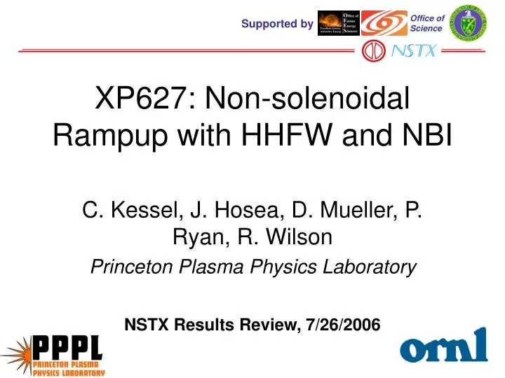 xp627 non solenoidal rampup with hhfw and nbi