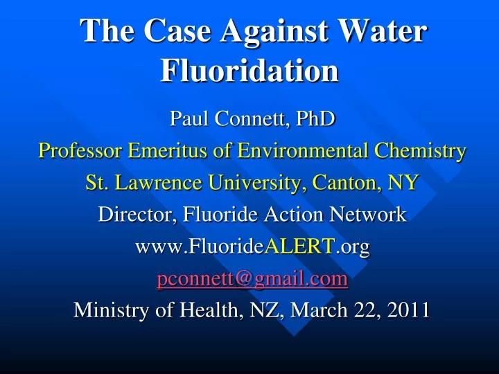 the case against water fluoridation