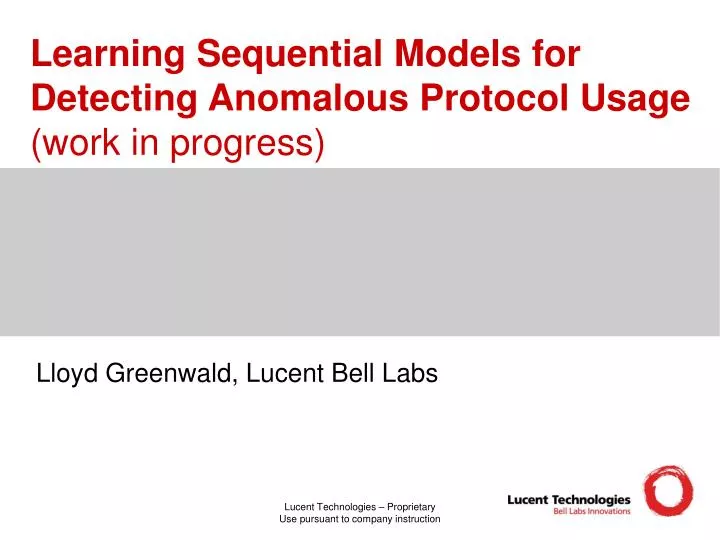 learning sequential models for detecting anomalous protocol usage work in progress