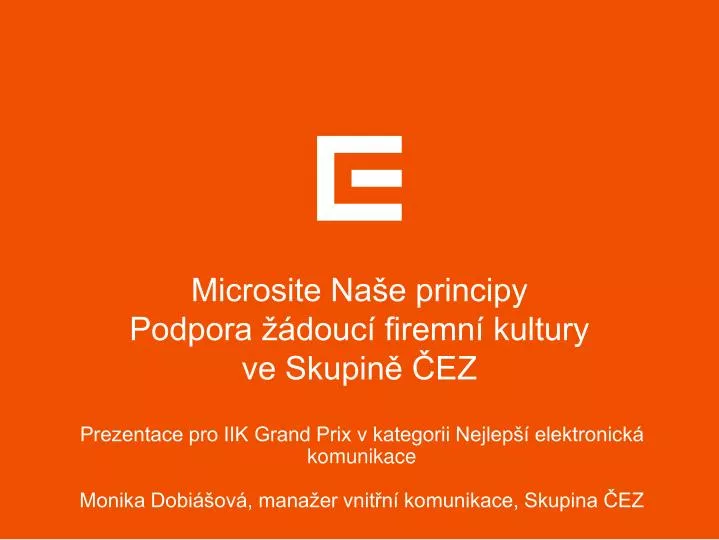 microsite na e principy podpora douc firemn kultury ve skupin ez