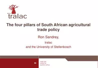 The four pillars of South African agricultural trade policy