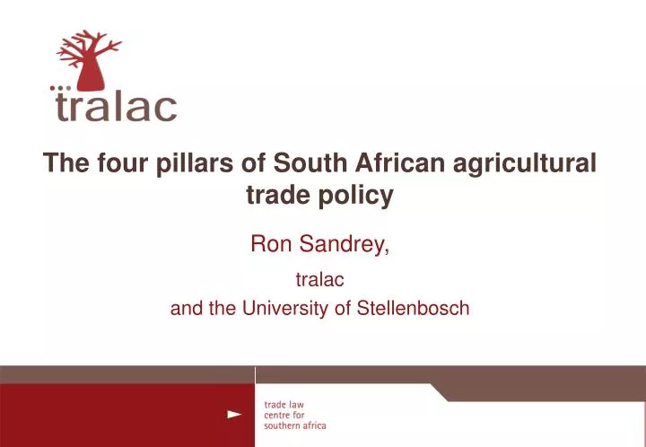 the four pillars of south african agricultural trade policy