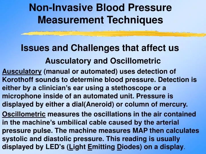 non invasive blood pressure measurement techniques