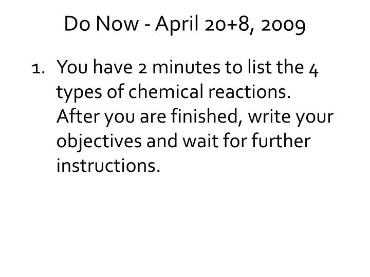 do now april 20 8 2009