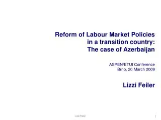 Reform of Labour Market Policies in a transition country: The case of Azerbaijan