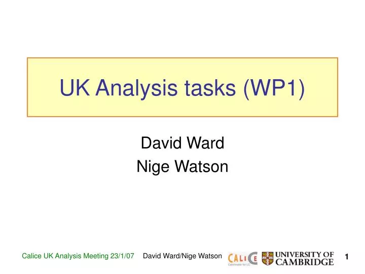 uk analysis tasks wp1