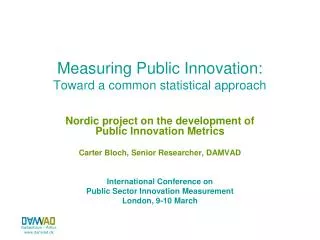 Measuring Public Innovation: Toward a common statistical approach