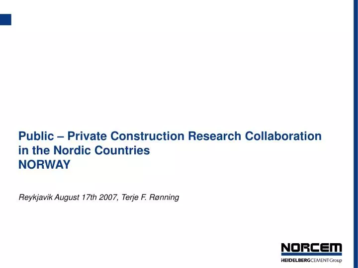 public private construction research collaboration in the nordic countries norway