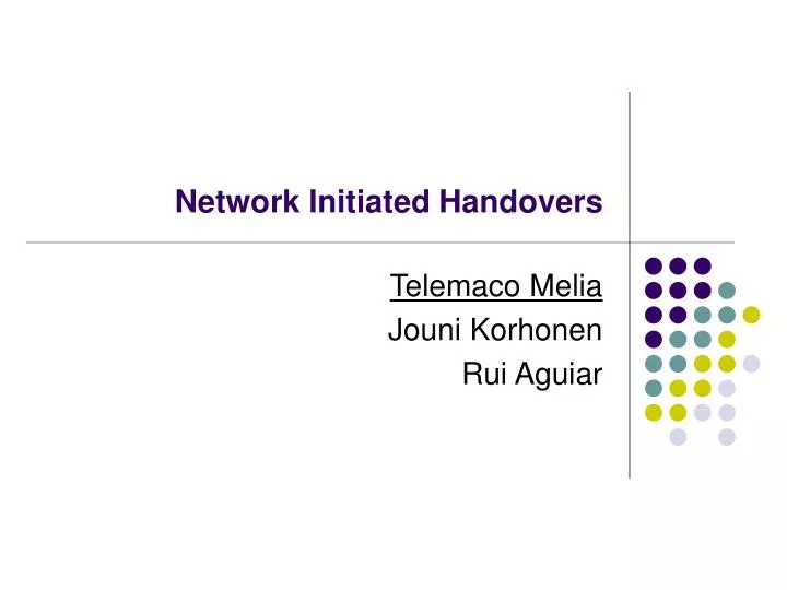 network initiated handovers