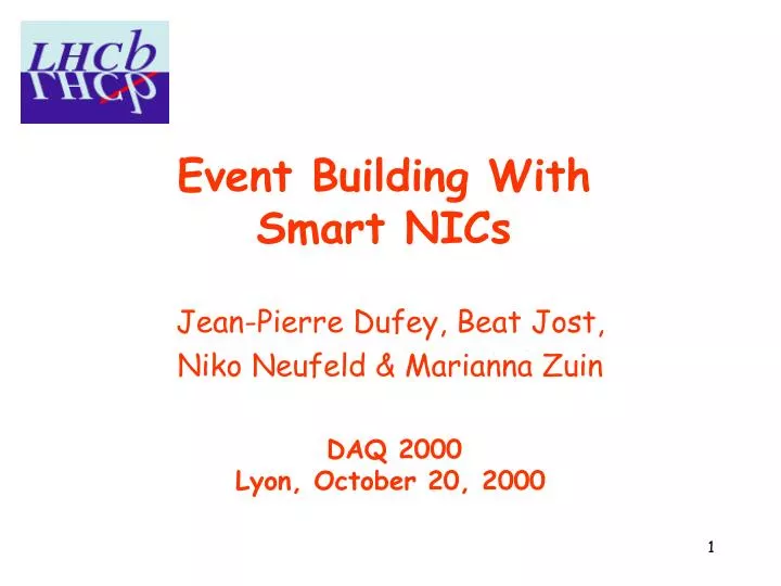 event building with smart nics