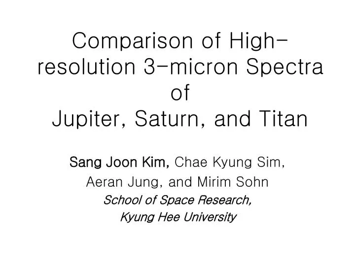 comparison of high resolution 3 micron spectra of jupiter saturn and titan