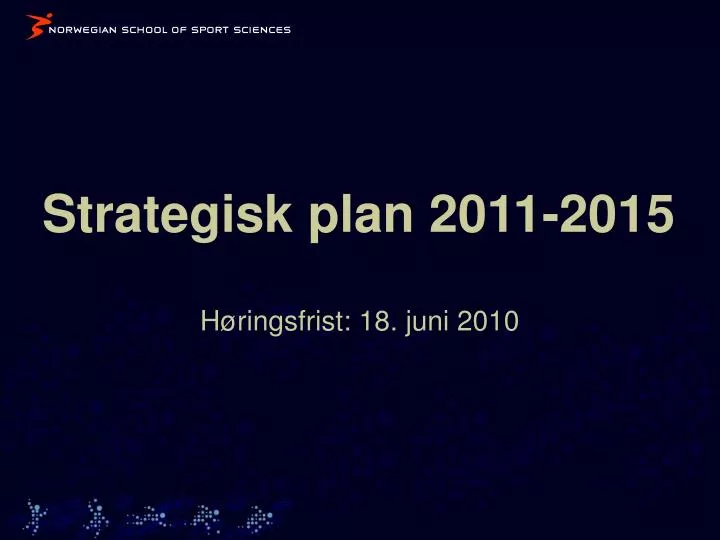 strategisk plan 2011 2015