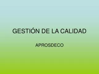 gesti n de la calidad