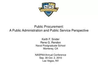 Public Procurement: A Public Administration and Public Service Perspective