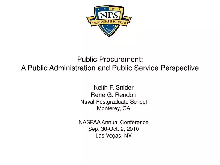 public procurement a public administration and public service perspective