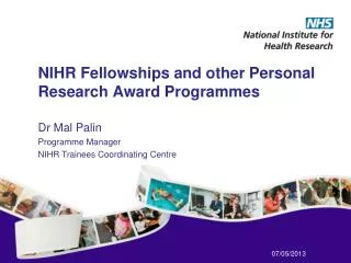 NIHR Fellowships and other Personal Research Award Programmes
