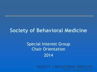 Society of Behavioral Medicine