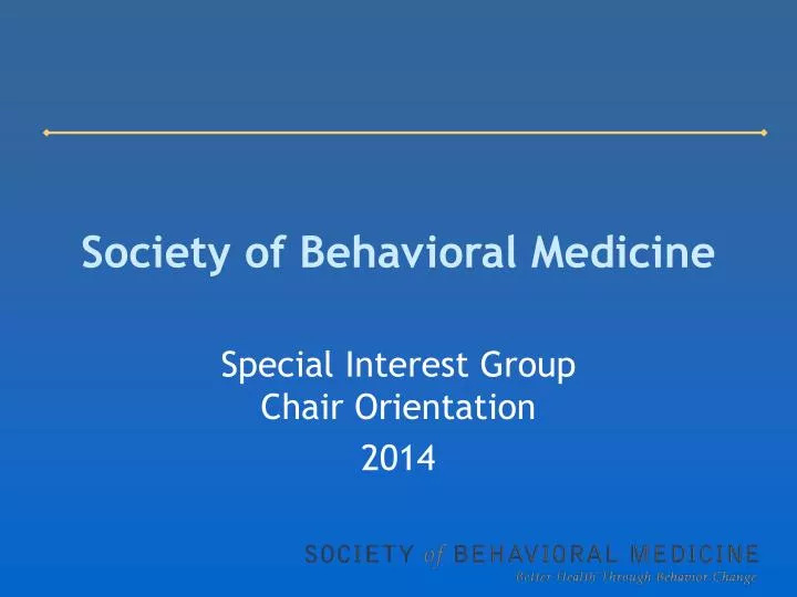 society of behavioral medicine