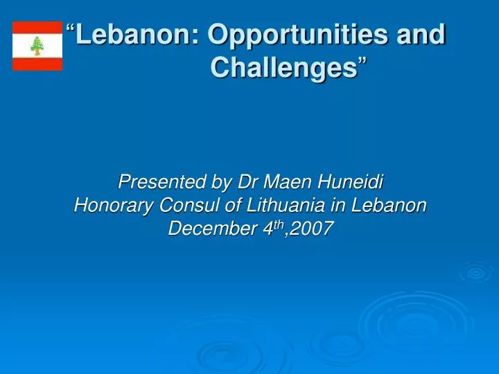 lebanon opportunities and challenges