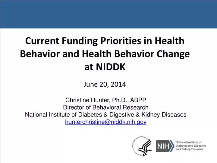 current funding priorities in health behavior and health behavior change at niddk june 20 2014