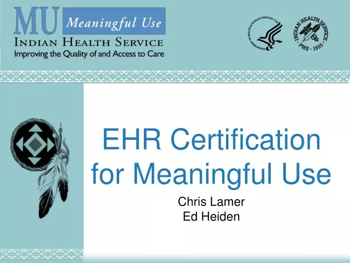 ehr certification for meaningful use