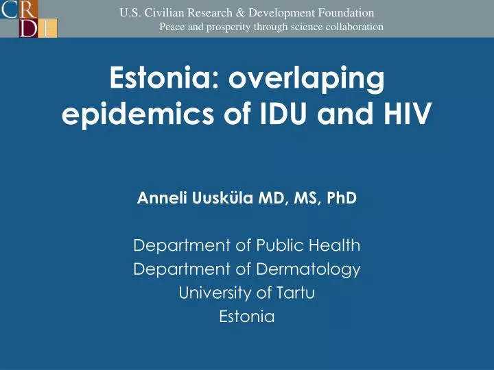 estonia overlaping epidemics of idu and hiv