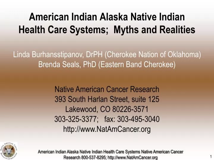 american indian alaska native indian health care systems myths and realities