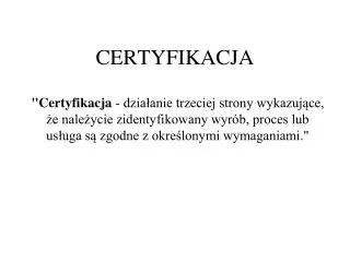 certyfikacja