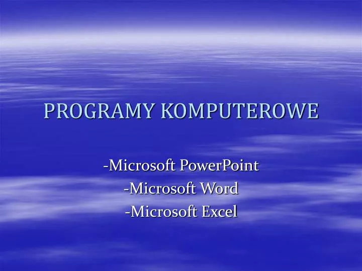 programy komputerowe