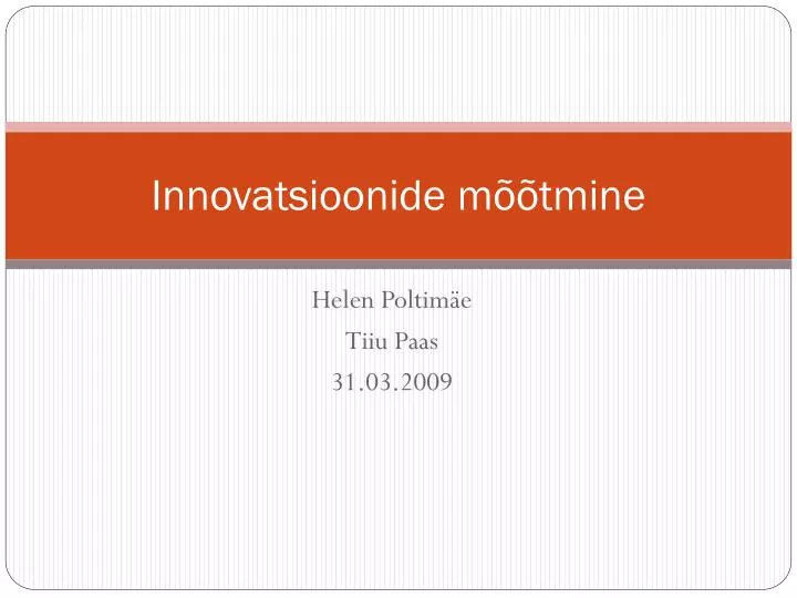 innovatsioonide m tmine