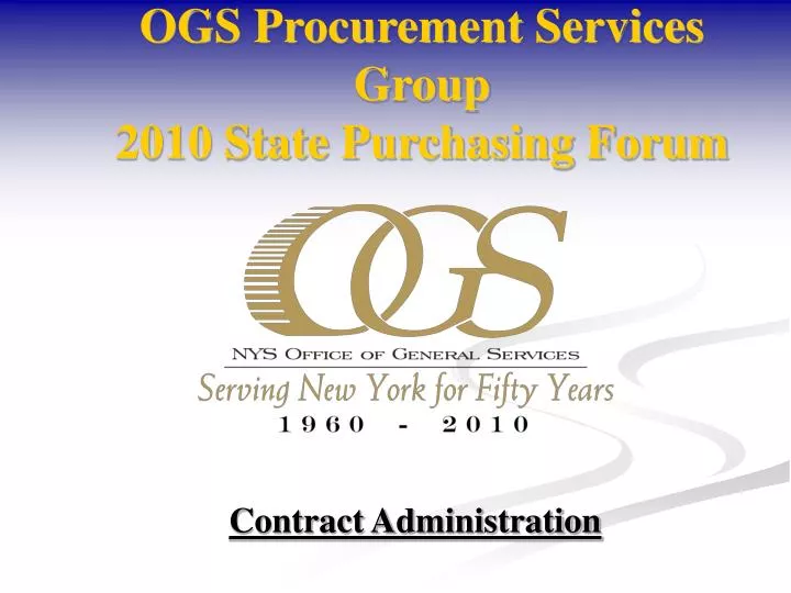 ogs procurement services group 2010 state purchasing forum