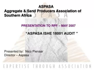 ASPASA Aggregate &amp; Sand Producers Association of Southern Africa