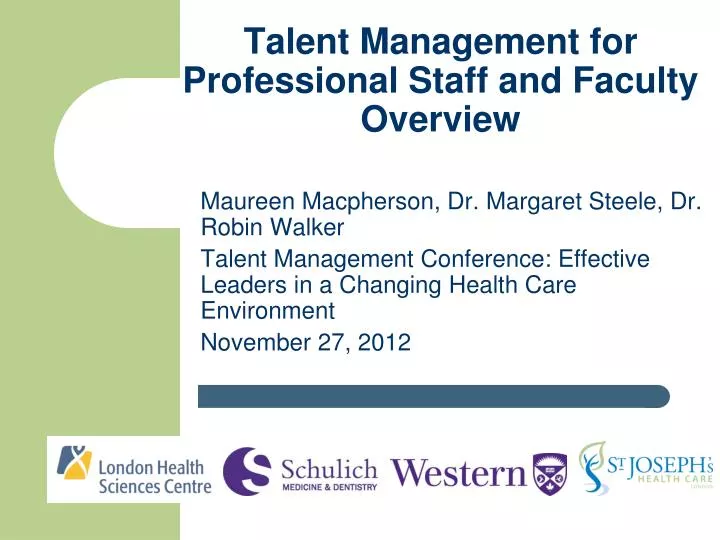 talent management for professional staff and faculty overview