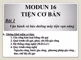 modun 16 ti n c b n b i 1 v n h nh v b o d ng m y ti n v n n ng