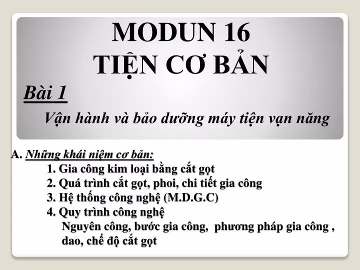 modun 16 ti n c b n b i 1 v n h nh v b o d ng m y ti n v n n ng