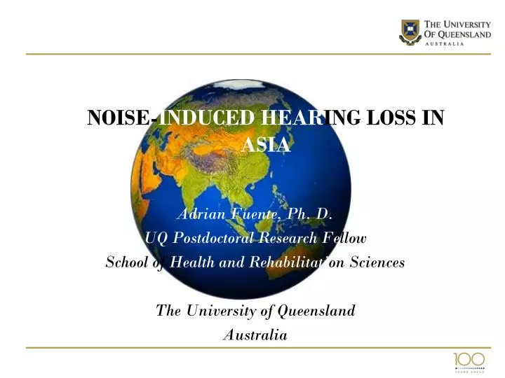 noise induced hear ing loss in asia