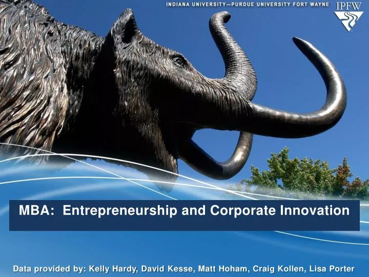 mba entrepreneurship and corporate innovation