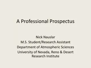 A Professional Prospectus
