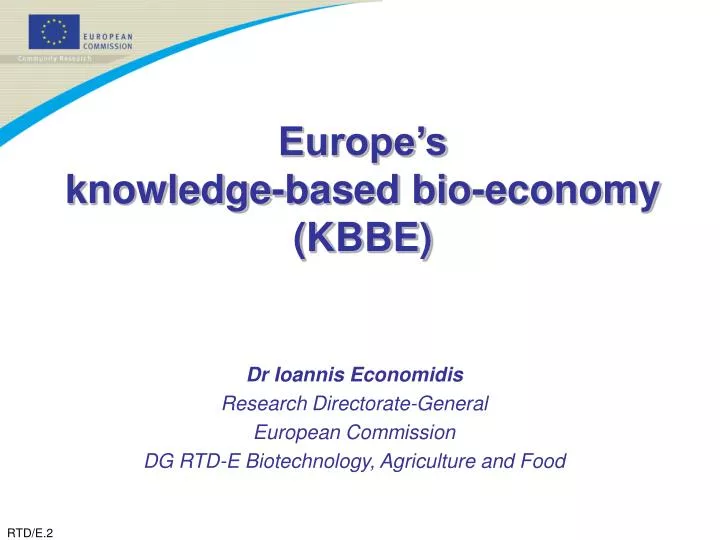 europe s knowledge based bio economy kbbe