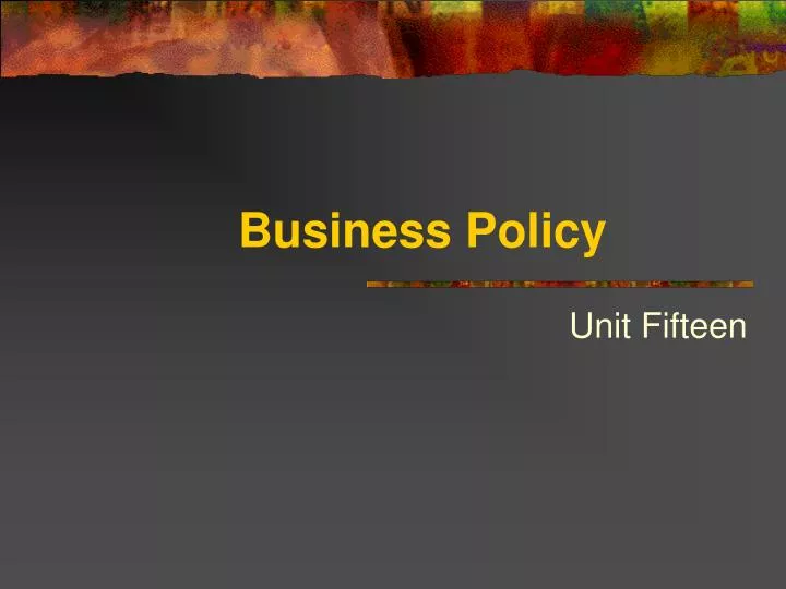 business policy