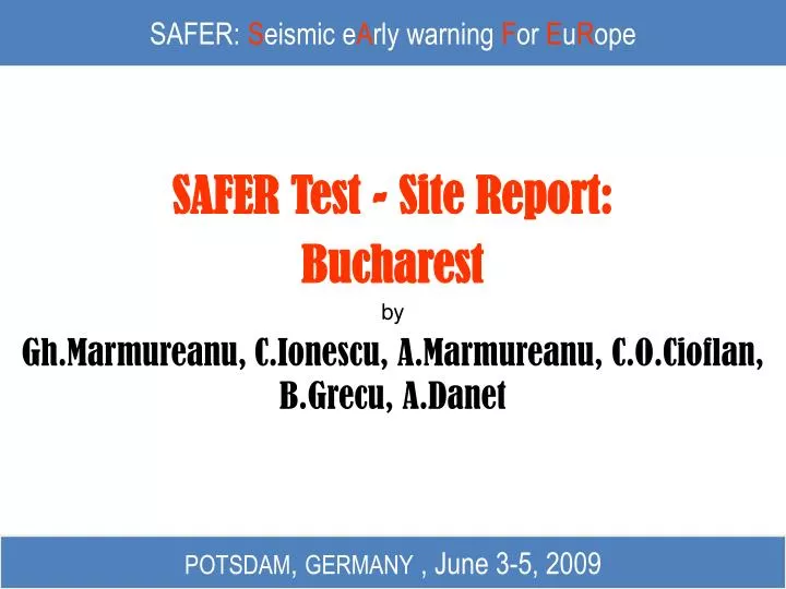 safer s eismic e a rly warning f or e u r ope