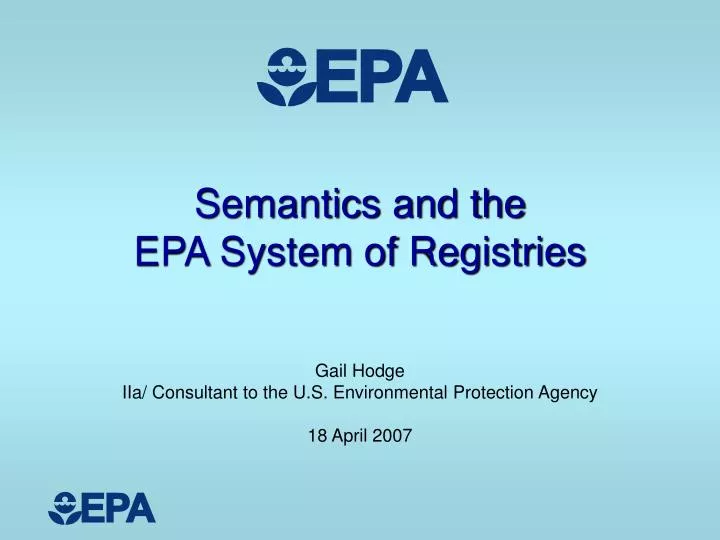 semantics and the epa system of registries