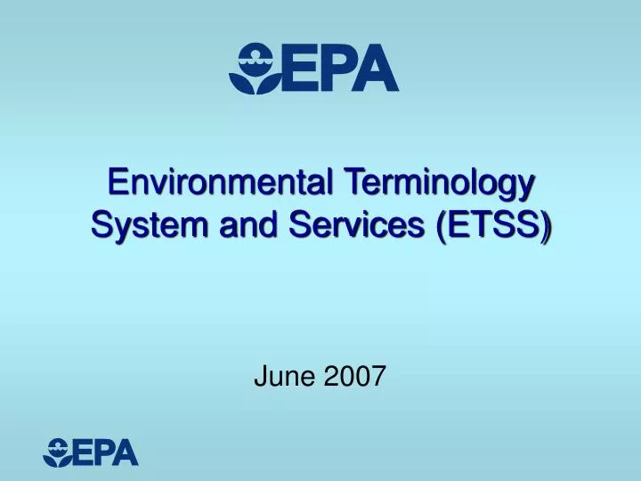 environmental terminology system and services etss