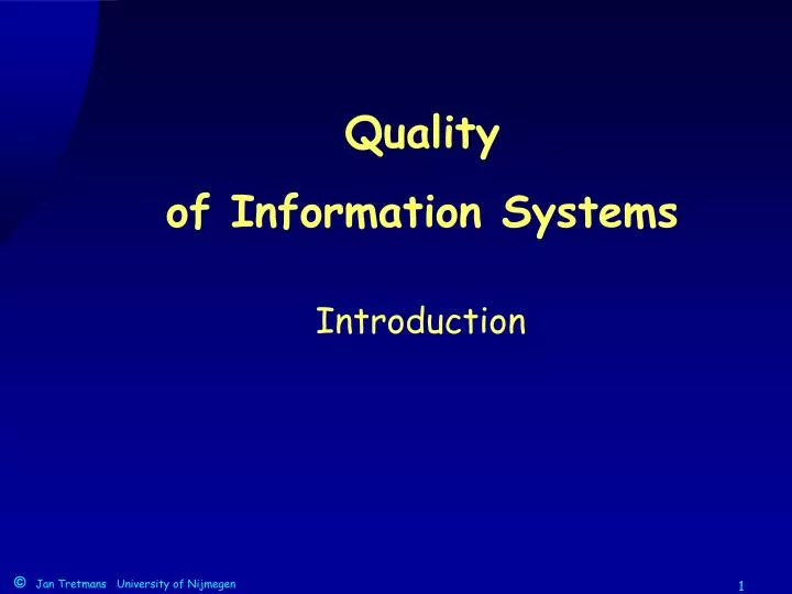 quality of information systems