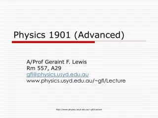 Physics 1901 (Advanced)
