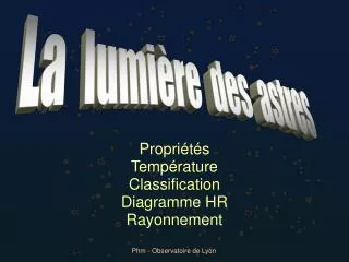 propri t s temp rature classification diagramme hr rayonnement