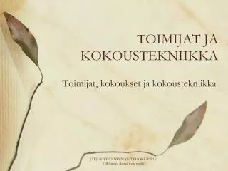toimijat ja kokoustekniikka